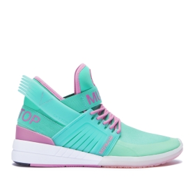 Tenis Altos Supra SKYTOP V Hombre Verde Menta/Rosas/Blancas (MX-95091)